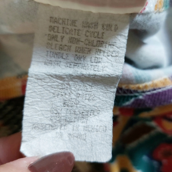 Vtg 90s Huntington Ridge Colorful Red Yellow Abstract Print Short Sleeve Shirt - Picture 11 of 11